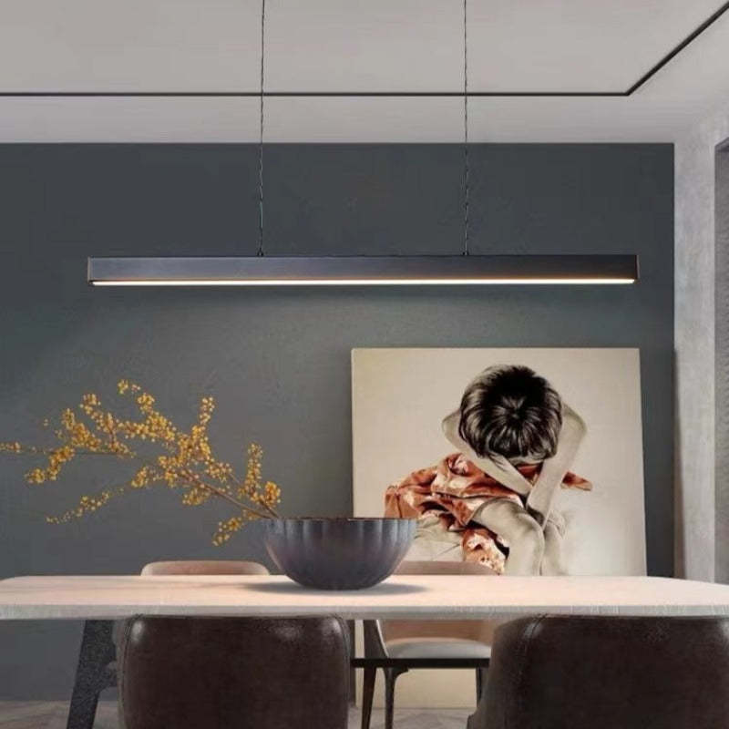 Thala Modern Linear Metal LED Pendant Light Black/Brown - Neutralighting
