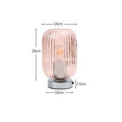 Elland 22.5cm Glass Table Lamp - Blush Pink & Chrome