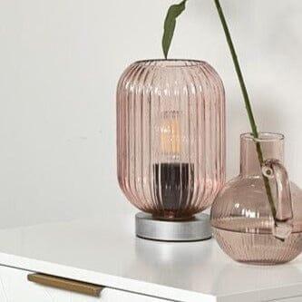 Elland 22.5cm Glass Table Lamp - Blush Pink & Chrome