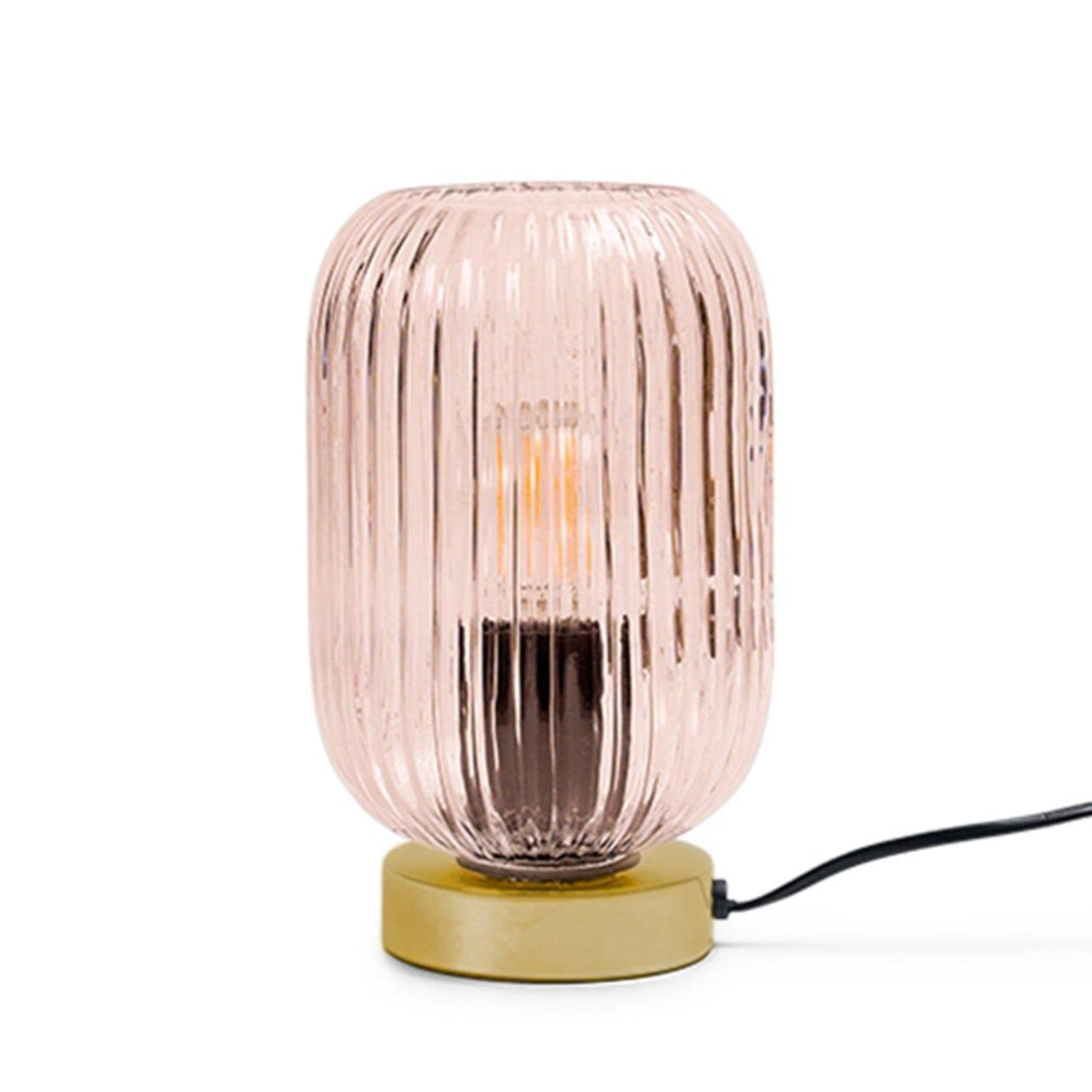 Elland 22.5cm Glass Table Lamp - Blush Pink & Gold