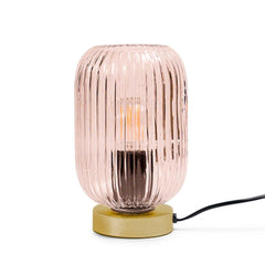 Elland 22.5cm Glass Table Lamp - Blush Pink & Gold