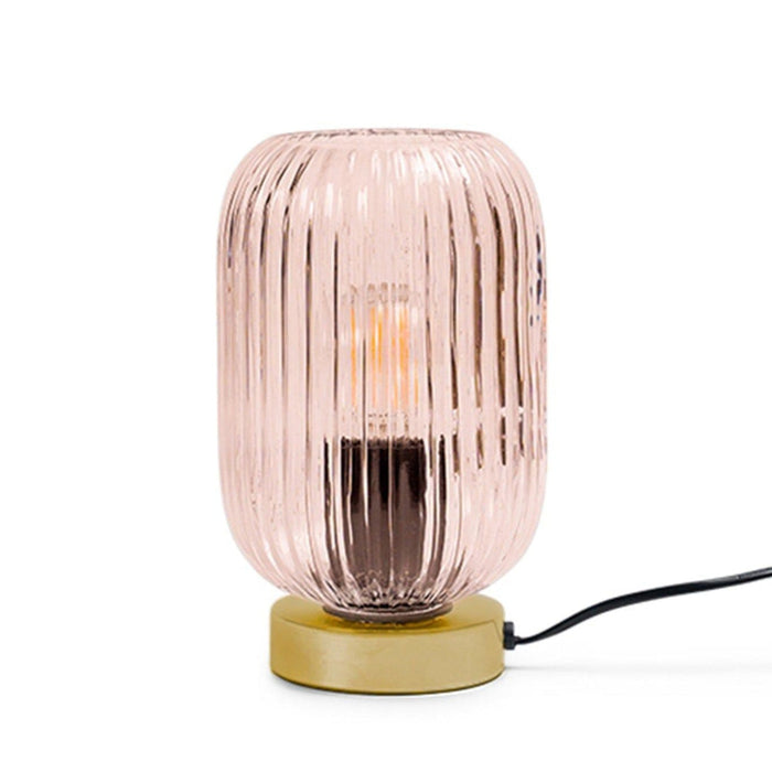 Elland 22.5cm Glass Table Lamp - Blush Pink & Gold