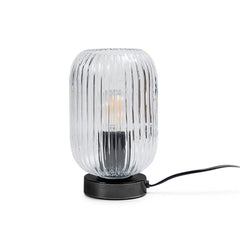 Elland 22.5cm Glass Table Lamp - Clear & Black