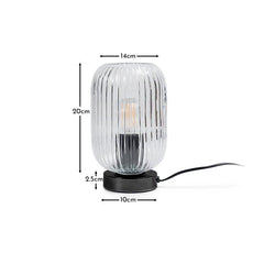 Elland 22.5cm Glass Table Lamp - Clear & Black