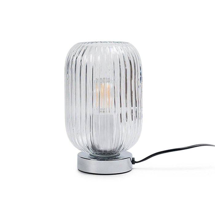 Elland 22.5cm Glass Table Lamp - Clear & Chrome