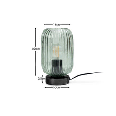 Elland 22.5cm Glass Table Lamp - Sage Green & Black