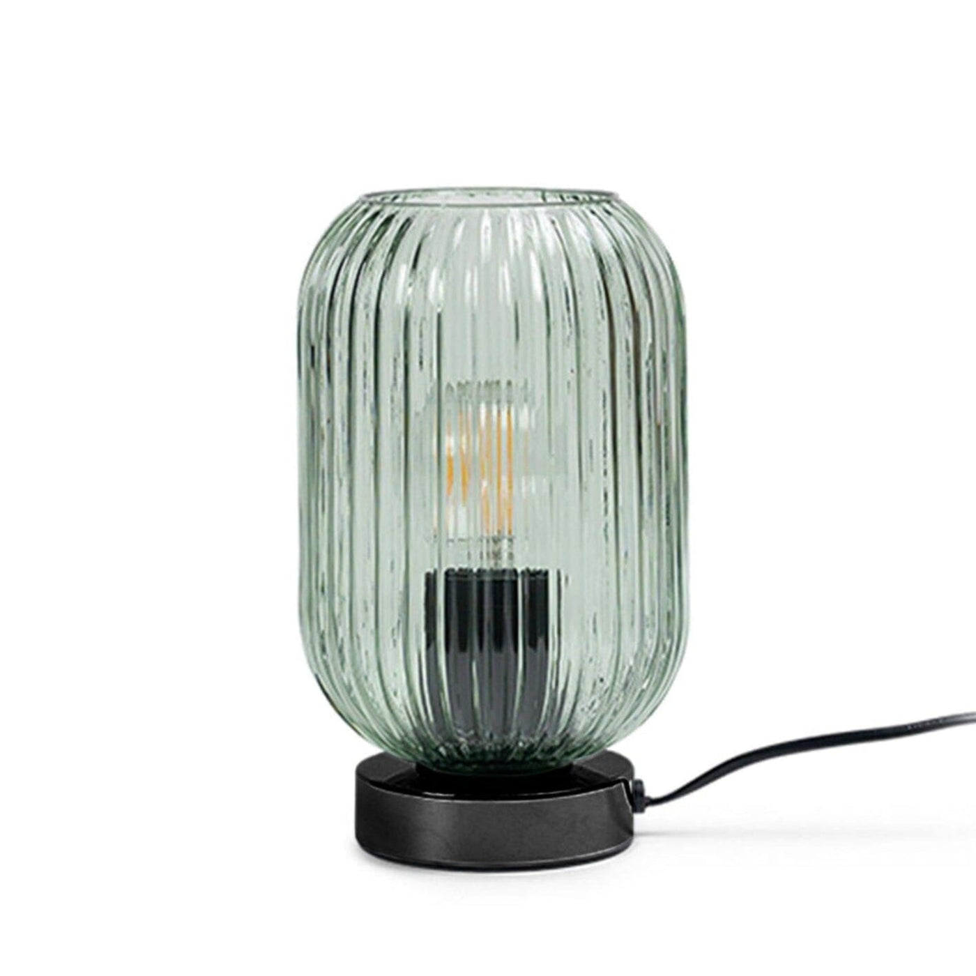 Elland 22.5cm Glass Table Lamp - Sage Green & Black