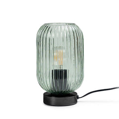 Elland 22.5cm Glass Table Lamp - Sage Green & Black