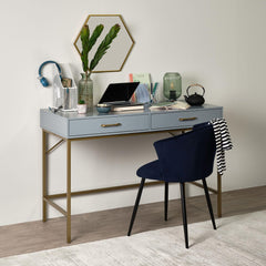Elland 22.5cm Glass Table Lamp - Sage Green & Chrome