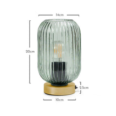 Elland 22.5cm Glass Table Lamp - Sage Green & Gold