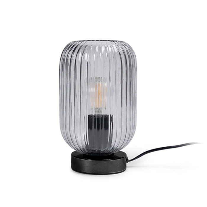 Elland 22.5cm Glass Table Lamp - Smoked & Black