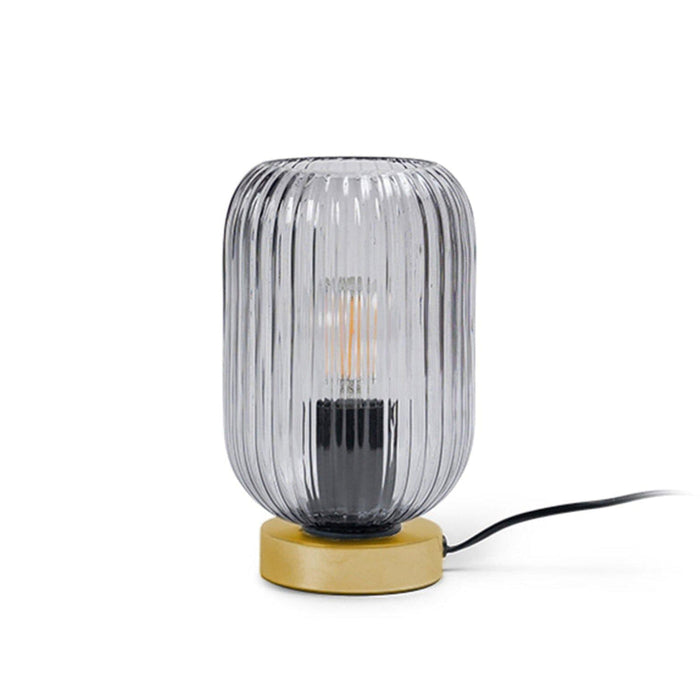 Elland 22.5cm Glass Table Lamp - Smoked & Gold