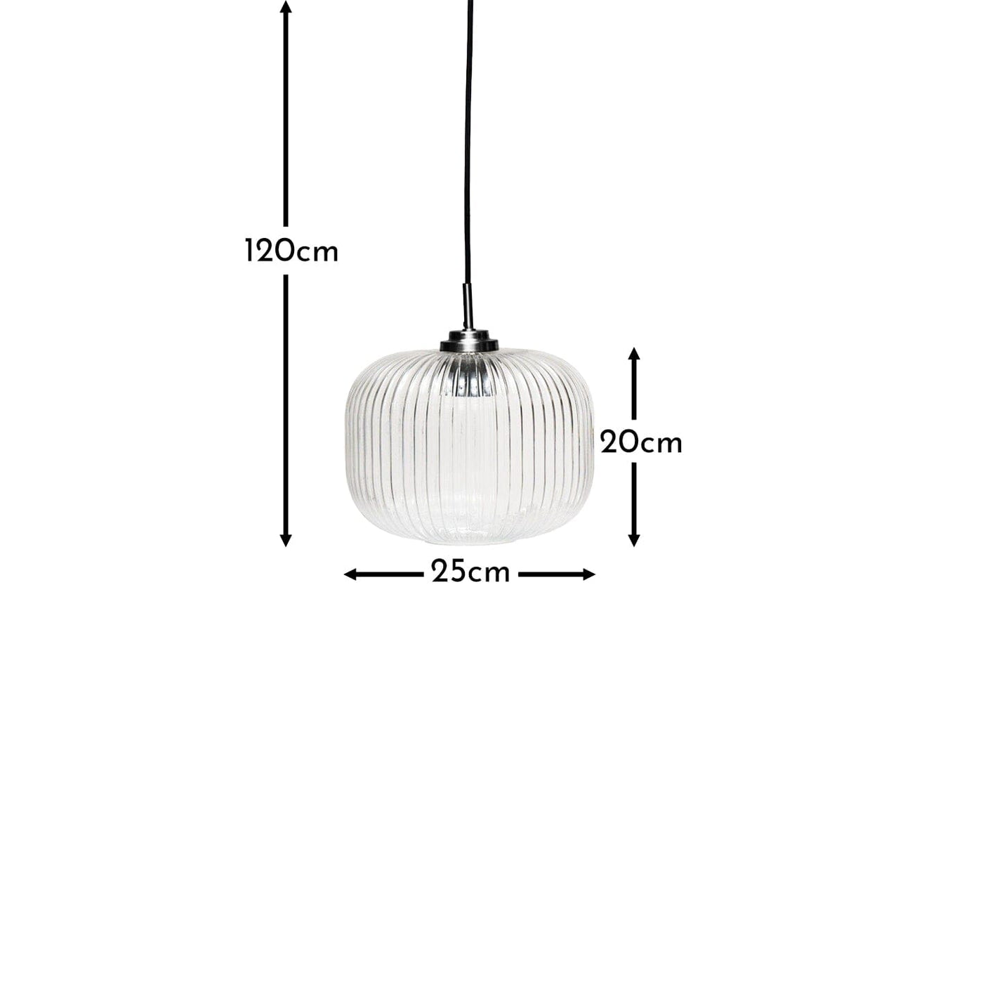 Elland 20cm Glass Pendant Light - Black