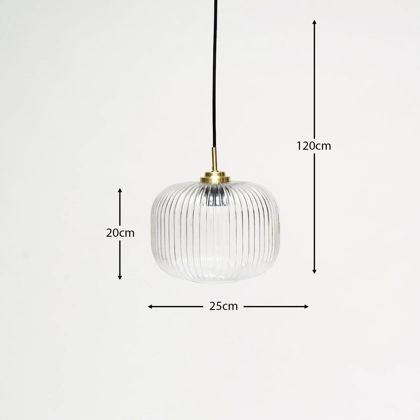 Elland 25cm Single Glass Pendant Light - Gold