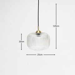 Elland 25cm Single Glass Pendant Light - Gold