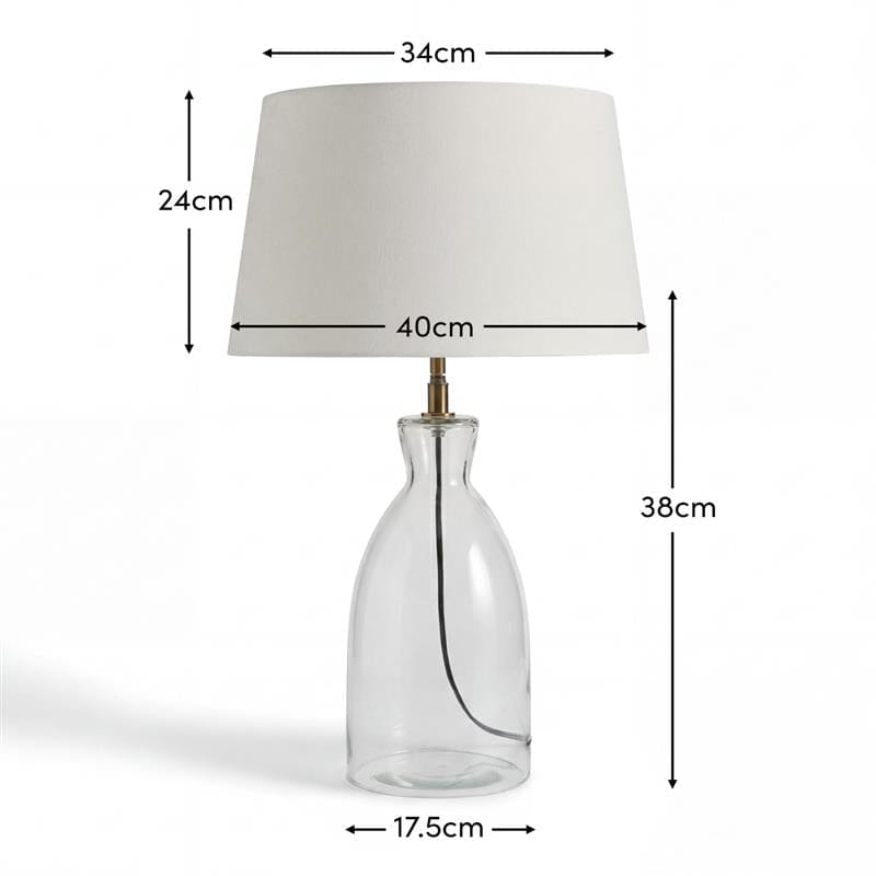 Aldsworth 35cm Table Lamp & Coningsby Snow White Cotton Lampshade - 40cm