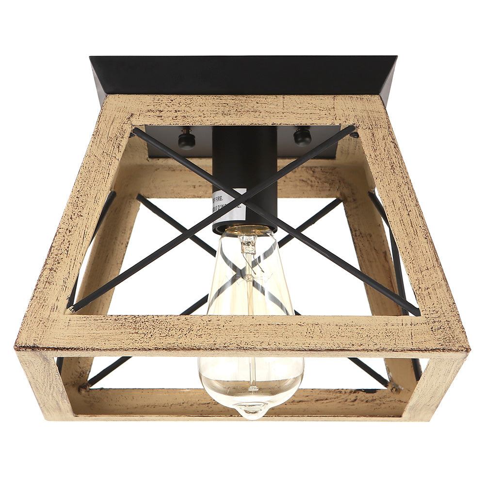 Farmhouse Square Flush Mount Ceiling Light