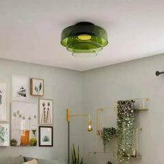 Scandinavian Glass Ceiling Light – Modern Design with Three-Color LED for the Dining Room or Living Room