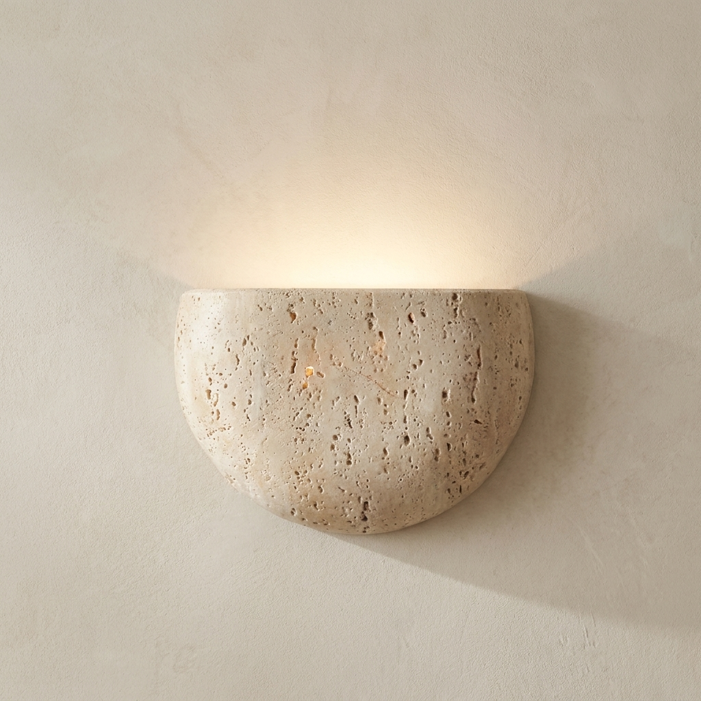 The Crescent | Travertine Wall Light