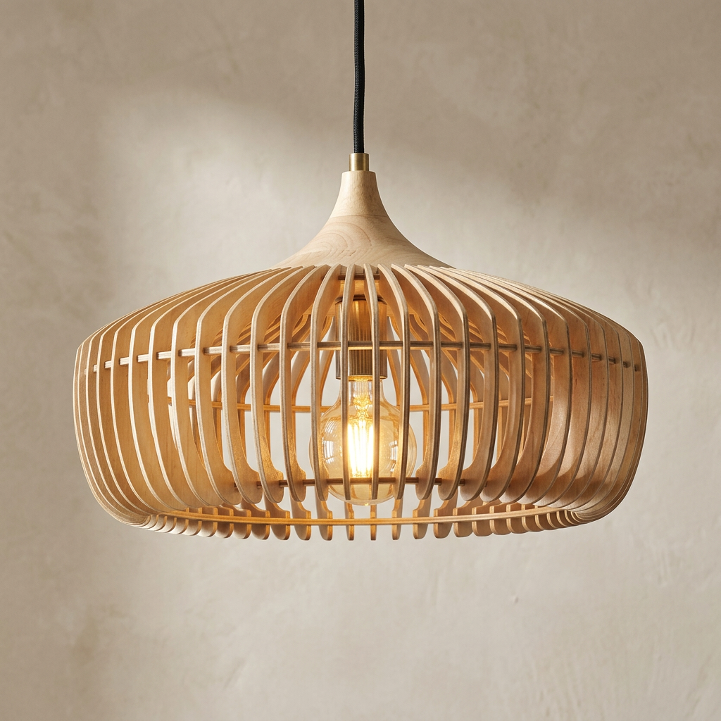 The Ridge | Ribbed Wood Pendant