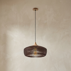 The Ridge | Ribbed Wood Pendant