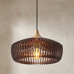 The Ridge | Ribbed Wood Pendant