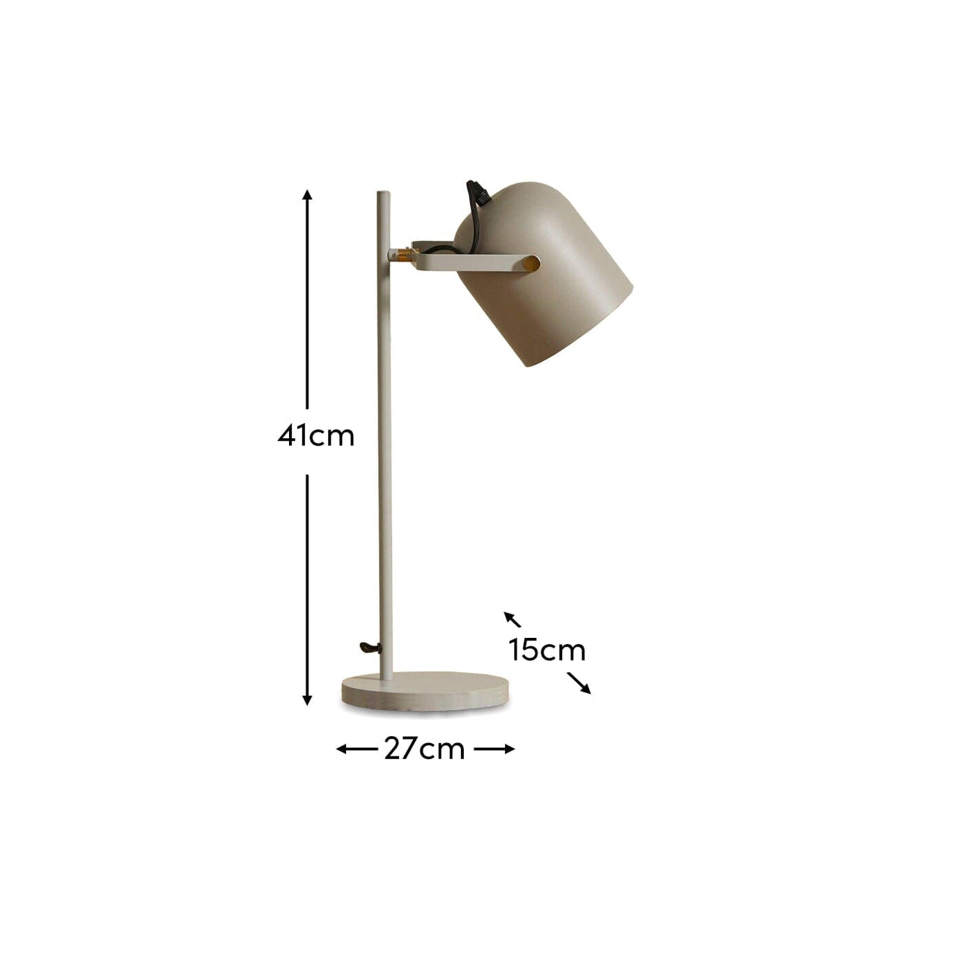 Birstall 41cm Metal Desk Lamp - Grey