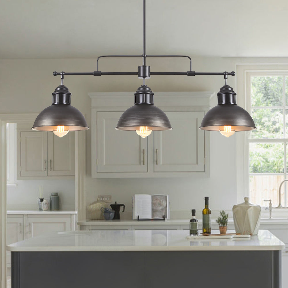 Industrial Kitchen 3-Light Bar Dome Pendant Light