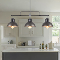 Industrial Kitchen 3-Light Bar Dome Pendant Light
