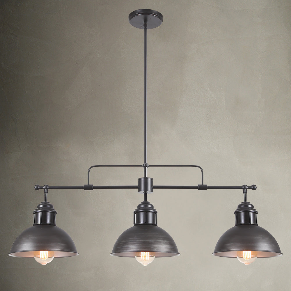 Industrial Kitchen 3-Light Bar Dome Pendant Light
