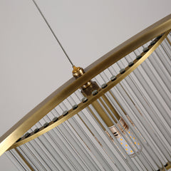 240 Glasses Chandelier 6 Light Brass