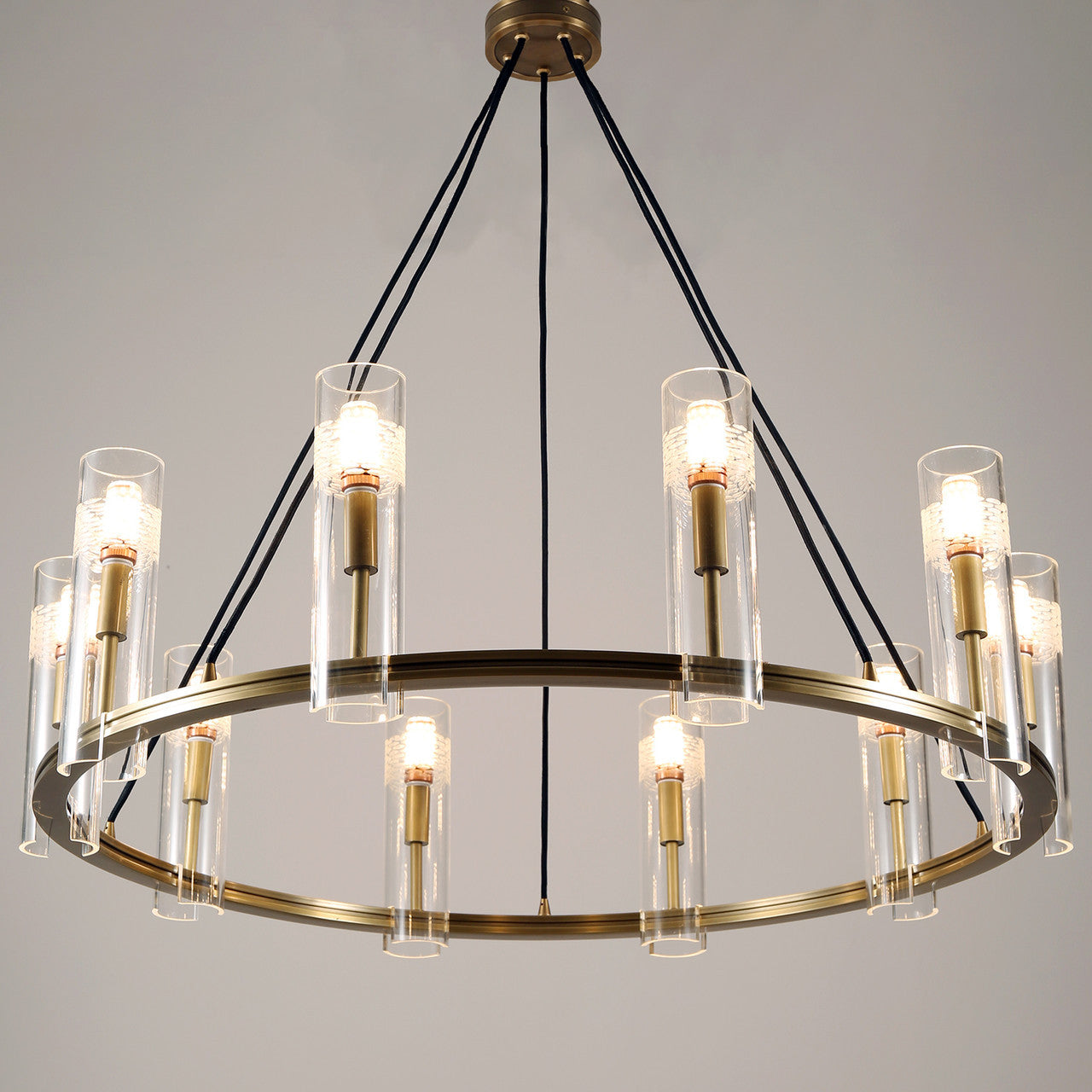 Carney Chandelier 10 Lights Brass