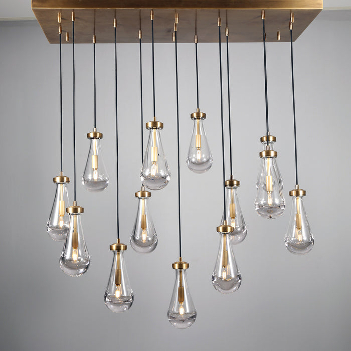 Rachael Linear Chandelier 48" Brass