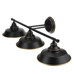Farmhouse Vintage Rustic Style 3-Light Black Wall Light Fixture