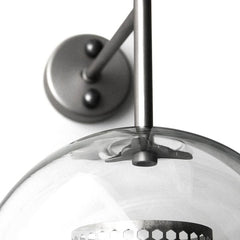 Mid-Century Modern 1-Light Gold/Chrome Glass Globe Wall Sconce