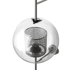 Mid-Century Modern 1-Light Gold/Chrome Glass Globe Wall Sconce