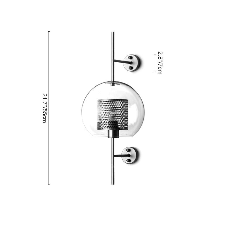 Mid-Century Modern 1-Light Gold/Chrome Glass Globe Wall Sconce