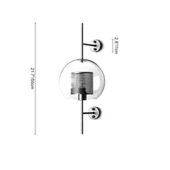 Mid-Century Modern 1-Light Gold/Chrome Glass Globe Wall Sconce