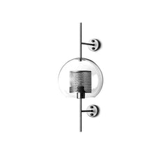 Mid-Century Modern 1-Light Gold/Chrome Glass Globe Wall Sconce