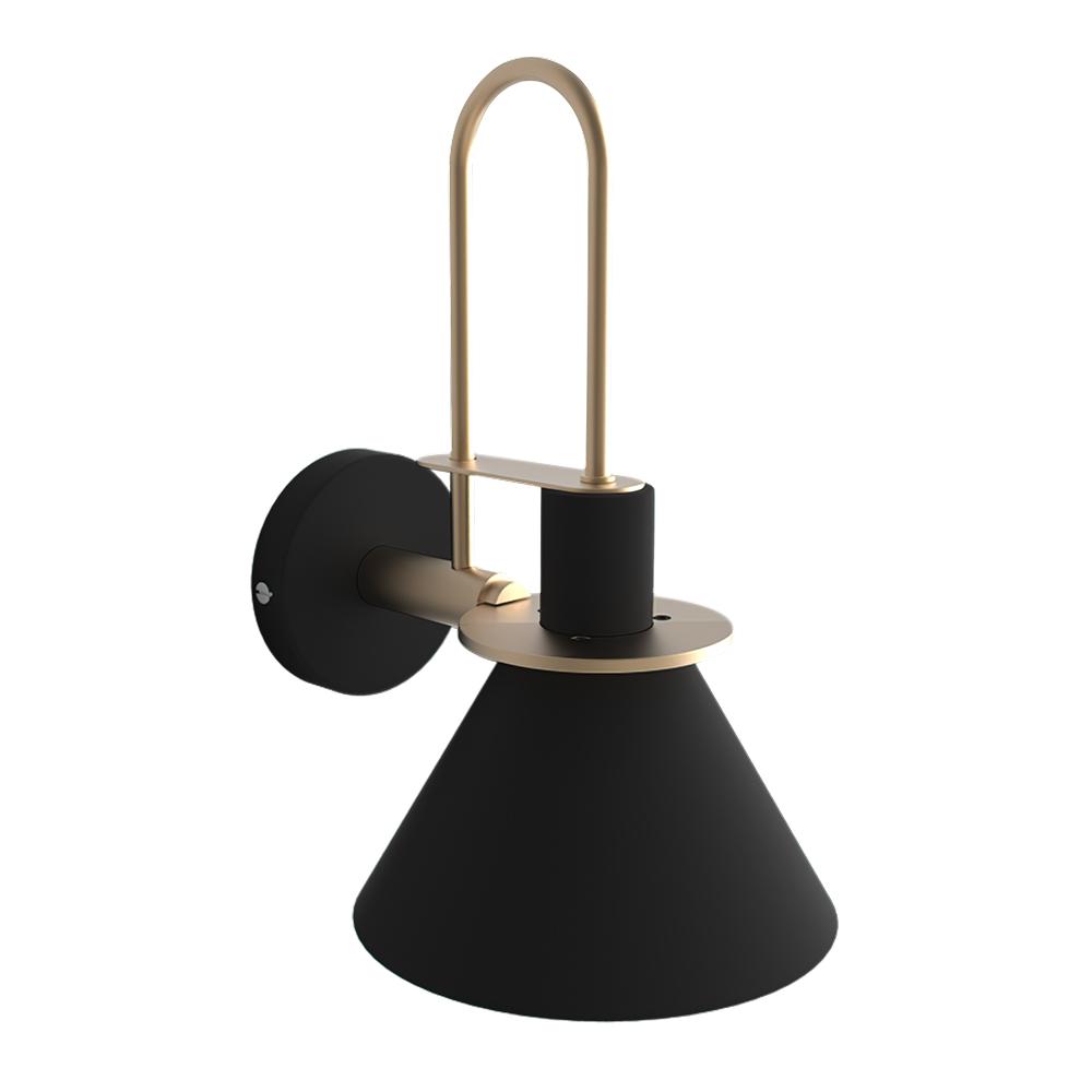 Mid-Century Modern Industrial Look Matte Black Wall Lamp