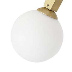 Modern 8-Light Brass Sphere Chandelier