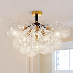 Modern Bubble Glass Chandelier / Semi Flush Mount