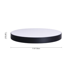 Frosted Acrylic Disc Flush Ceiling Light, Black Finish, 40cm Integrated LED, Slim Even Glow, Living Room & Bedroom