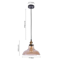 Industrial Antique Dome Amber Glass Pendant Lighting