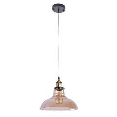 Industrial Antique Dome Amber Glass Pendant Lighting