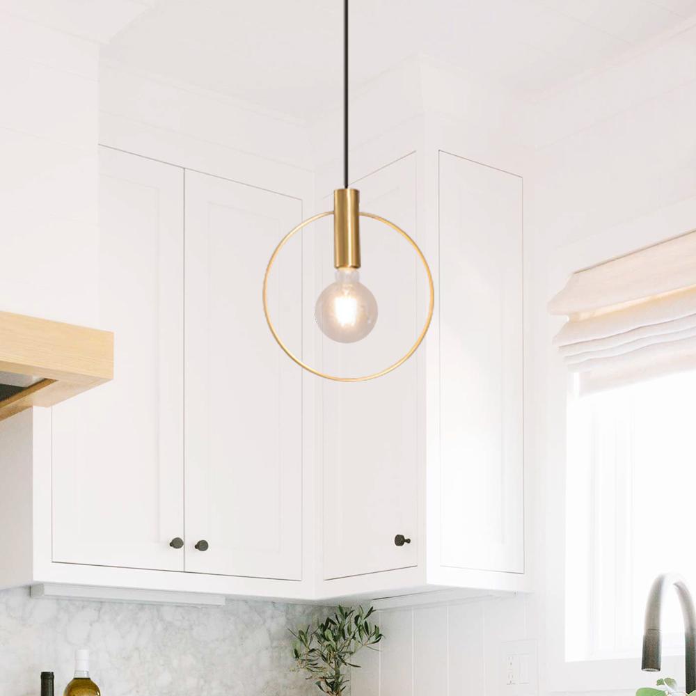 Kitchen 1-Light Single Geometric Pendant Light