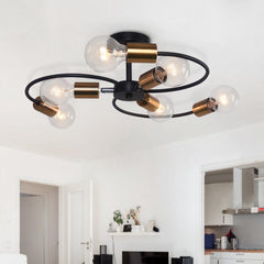 Mid-Century 6-Light Sputnik Adjustable Semi Flush Mount