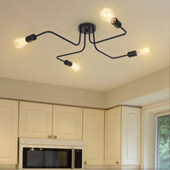 4-Light Sputnik Linear Semi-Flush Mount