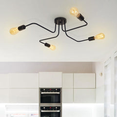 4-Light Sputnik Linear Semi-Flush Mount