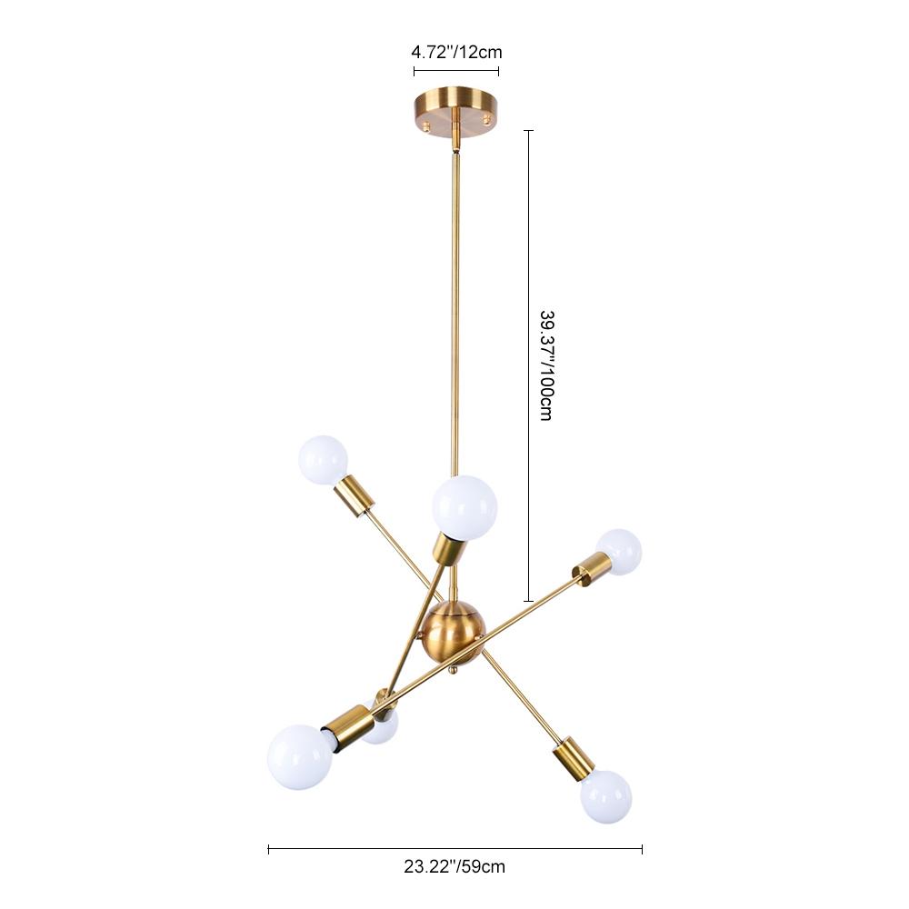 Mid-Century Modern Linear Sputnik Chandelier